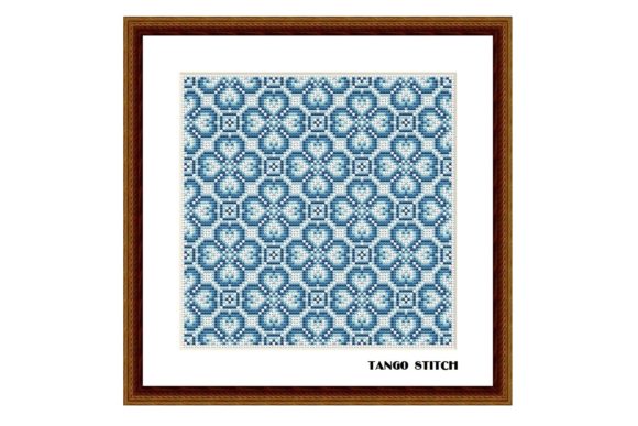 Charming Blue Cute Cross Stitch Ornament