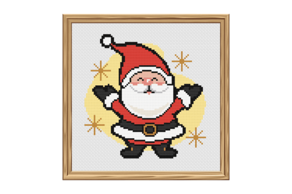 Cute Santa Claus Cartoon Cross Stitch Pattern