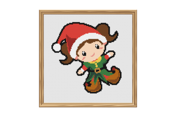Elf Woman with a Hand in the Air Cross Stitch