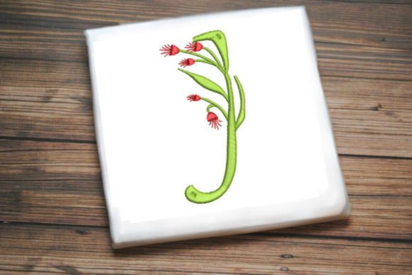 Floral Monogram Letter J: A Charming Embroidery Design