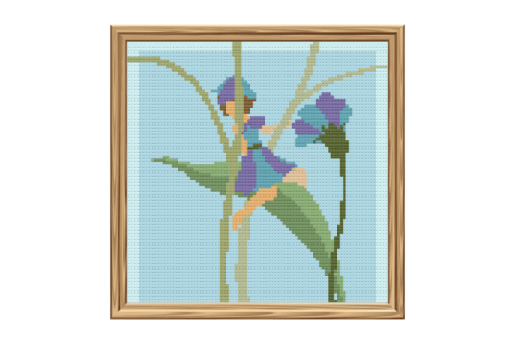 Vintage Pixie in the Meadow: A Charming Cross Stitch